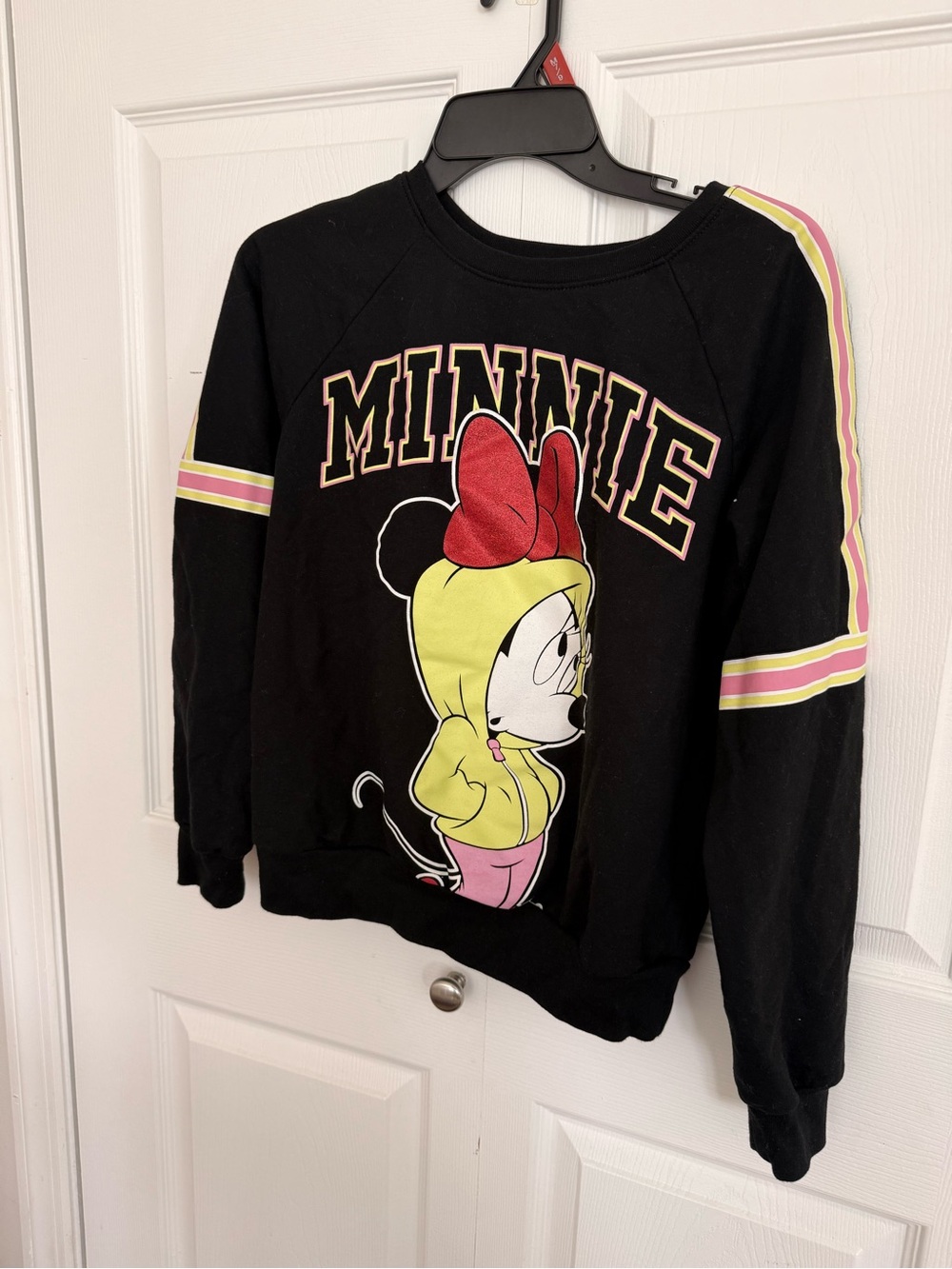 Disney Minnie Black Sweatshirt with Yellow & Pink Accents